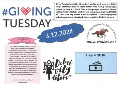 GIVING TUESDAY hýbe celým světem. Zapojte se i Vy!